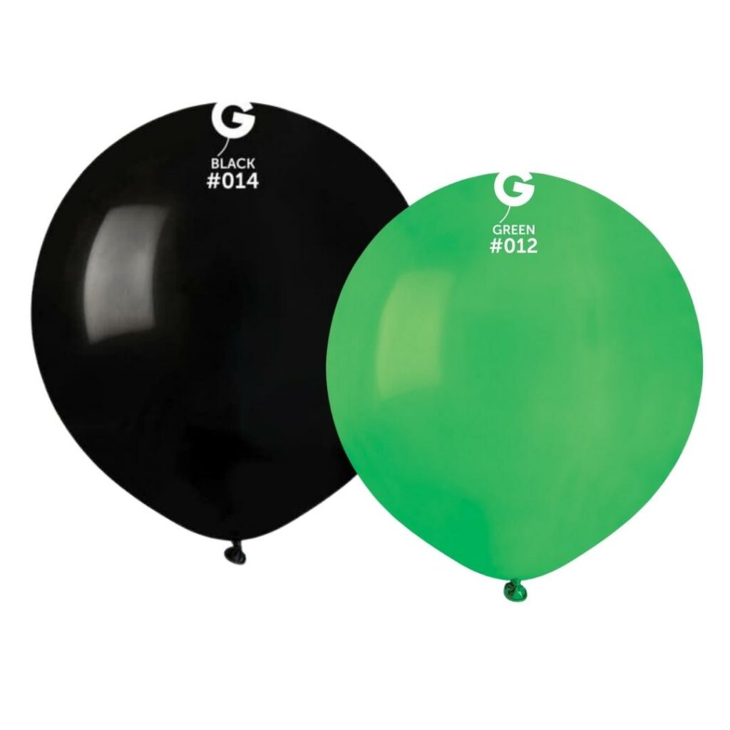 Black and green balloons